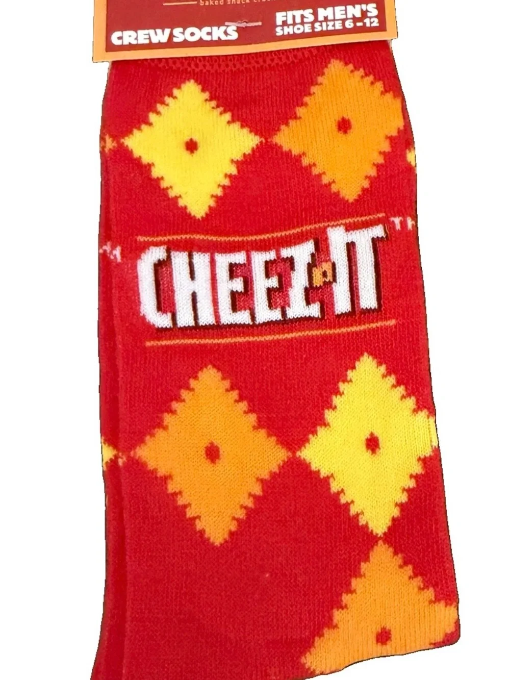 Cheez-It Crew Socks - Fun Snack Logo Design Size 6-12